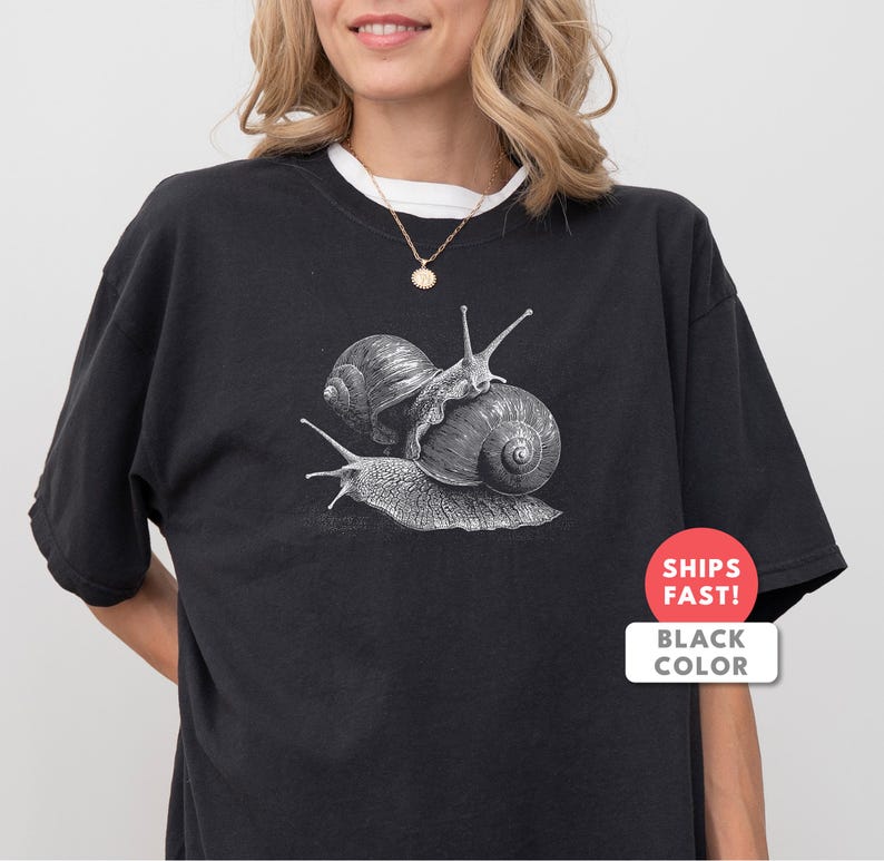 Aesthetic Snail Shirt: Comfort Colors Snail Animal T-shirt afbeelding 6