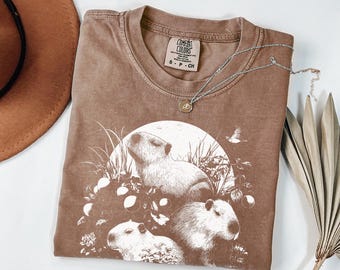 Vintage Capybara Shirt, Retro Comfort Colors Graphic Tee
