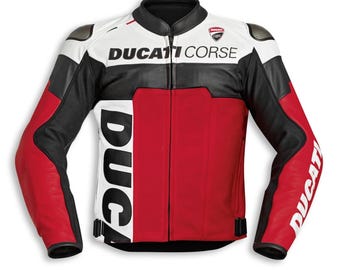 Ducati Corse Leather Motorcycle Jacket | Racing Biker Gear