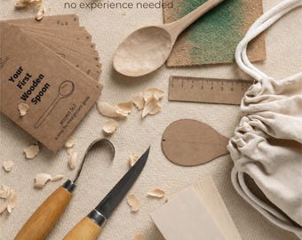 Wood Carving Kit for Beginners | Morakniv Spoon Carving Knives, Basswood Blanks & Step-by-Step Guide