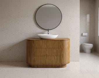 Mobiletto da bagno KUMO, vintage, metà secolo, boho, Giappone