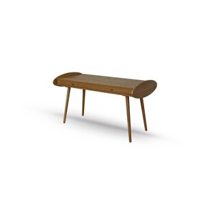 Modern houten bureau uit het midden van de eeuw, minimalistische schrijftafel voor thuiskantoor