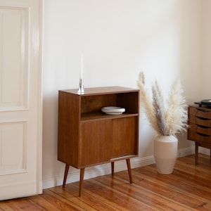 Highboard, vintage highboard, retro highboard, mid-century highboard, wooden highboard, storage cabinet, tall sideboard, designer highboard