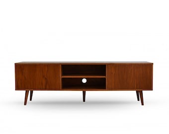 Eikenhouten tv-meubel, retro dressoir uit de jaren 60