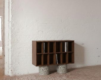 Credenza RAWA VINYL, mobile porta vinili, giradischi, rovere, legno, scandinavo