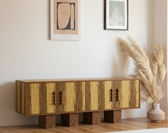 Credenza NAMI: geometria in legno, mobile contenitore moderno