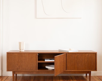 Oak Wood TV Stand, 60s Retro Style Sideboard