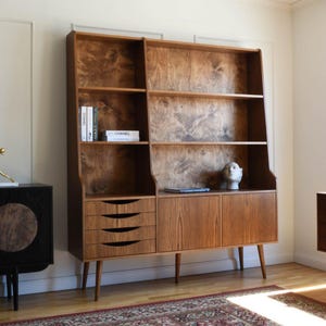 Highboard, vintage highboard, retro highboard, mid-century highboard, wooden highboard, storage cabinet, tall sideboard, designer highboard