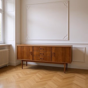 Mid-Century Modern skänk, mediakonsol, retro skåp