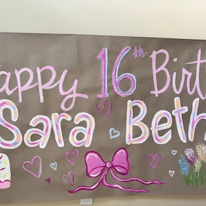 Hand Painted Birthday Banner: Personalized Party Decor