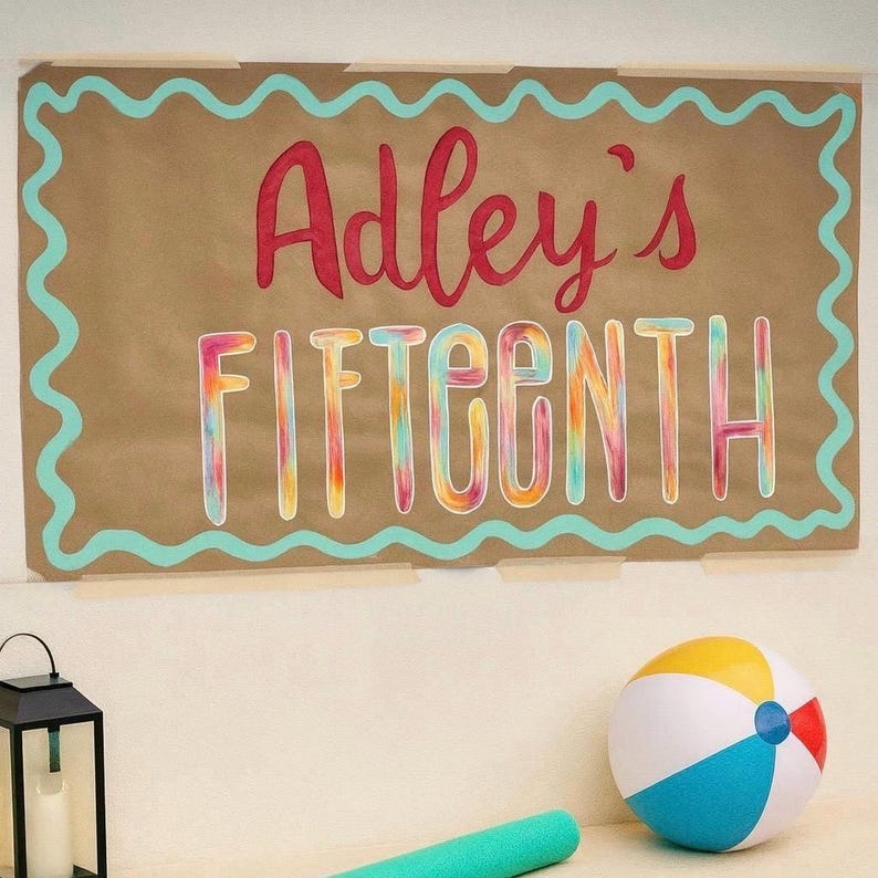 Birthday Banner, Personalized Party Banner, Custom Sign, and Milestone ...