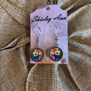 Wooden Floral Earrings - Handcrafted Natural Beauty with Botanical Grace