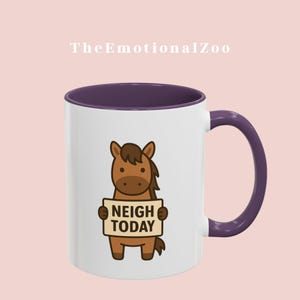 Taza de caballo caprichosa: "Relincho hoy" Artículos de cocina divertidos - 325 ml