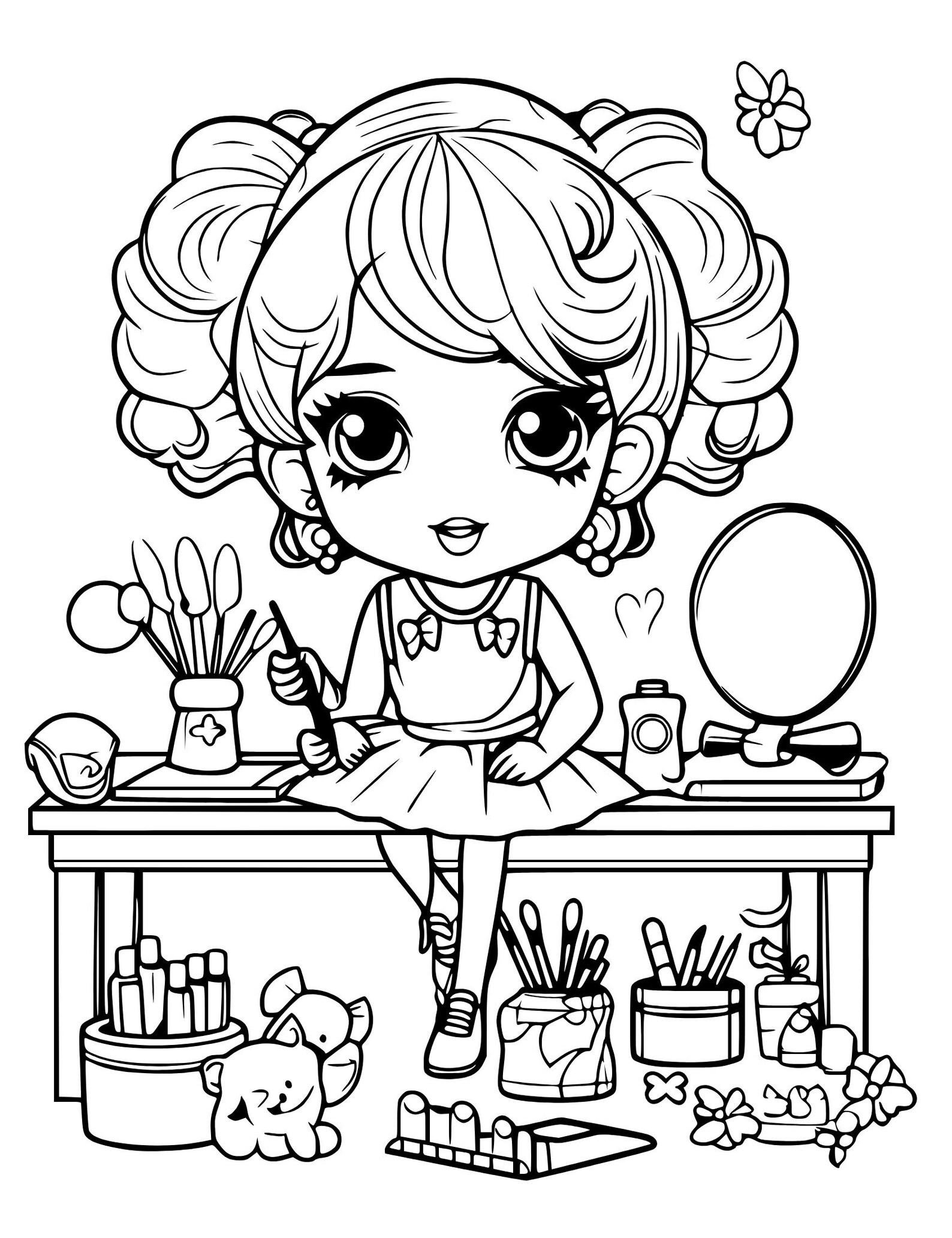Dreamy Chibi Girls Printable Coloring Pages Aesthetic Kawaii Girls To Dreamy Chibi Girls Printable Coloring Pages Aesthetic Kawaii Girls To