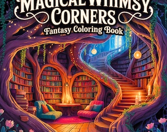 Magical Whimsy Corners – Fantasy Kleurplaten: 50 betoverde grijswaardenkamers voor bewust kleuren, stressverlichting en ontspanning voor volwassenen