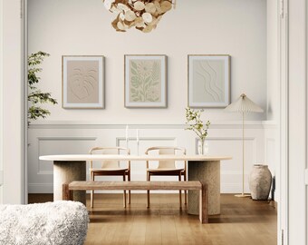 Set van 3 afdrukbare posters in kleistijl | Muurkunst met reliëfeffect | Direct downloaden | Modern minimalistisch decor