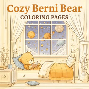 Cozy Berni Bear – Printable Coloring Pages for Kids and Relaxing Moments