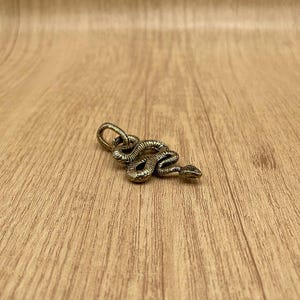 Porte-clés python en laiton antique en forme de serpent - Symbole de sagesse, de renaissance et de puissance, pendentif serpent en cuivre pour homme et femme