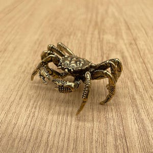 Messing Königskrabbe Figur - Schreibtischverzierung aus massivem Metall des Ozeans, Symbol für Stärke und Belastbarkeit, Vintage Sea Life Geschenk