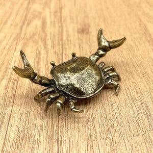 Messing Krabbe Figur - Vintage Kupfer Krabbe Skulptur für Schreibtisch, Feng Shui Dekor, Sternzeichen Krebs Geschenk, Nautische Verzierung