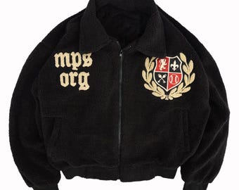 Vintage Empire Varsity Jacket M 70s Bomber Embroidered Blue - Etsy