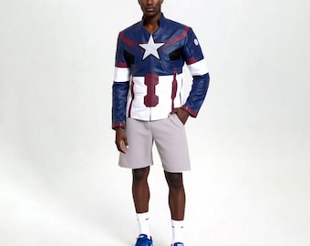 Captain America Leather Biker Jacket: Super Soldier Avengers Cosplay