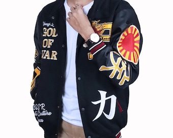 Handmade Firebird Phoenix Embroidery Varsity Jacket - Etsy