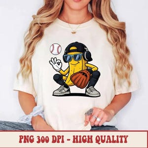 Plátano de béisbol (PNG), fruta de receptor divertida (PNG), descarga digital de plátano de hip hop, ¡Vamos plátanos! (PNG), béisbol (PNG), día de juego (PNG)