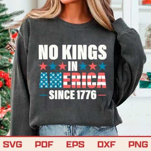 No Kings In America Since 1776 Svg Png, No Kings in America Protest Shirt Democracy Svg, Protest Gift for Patriotic SVG
