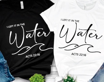 SVG cristiano "Lo dejé en el agua", diseño de bautismo (descarga digital)