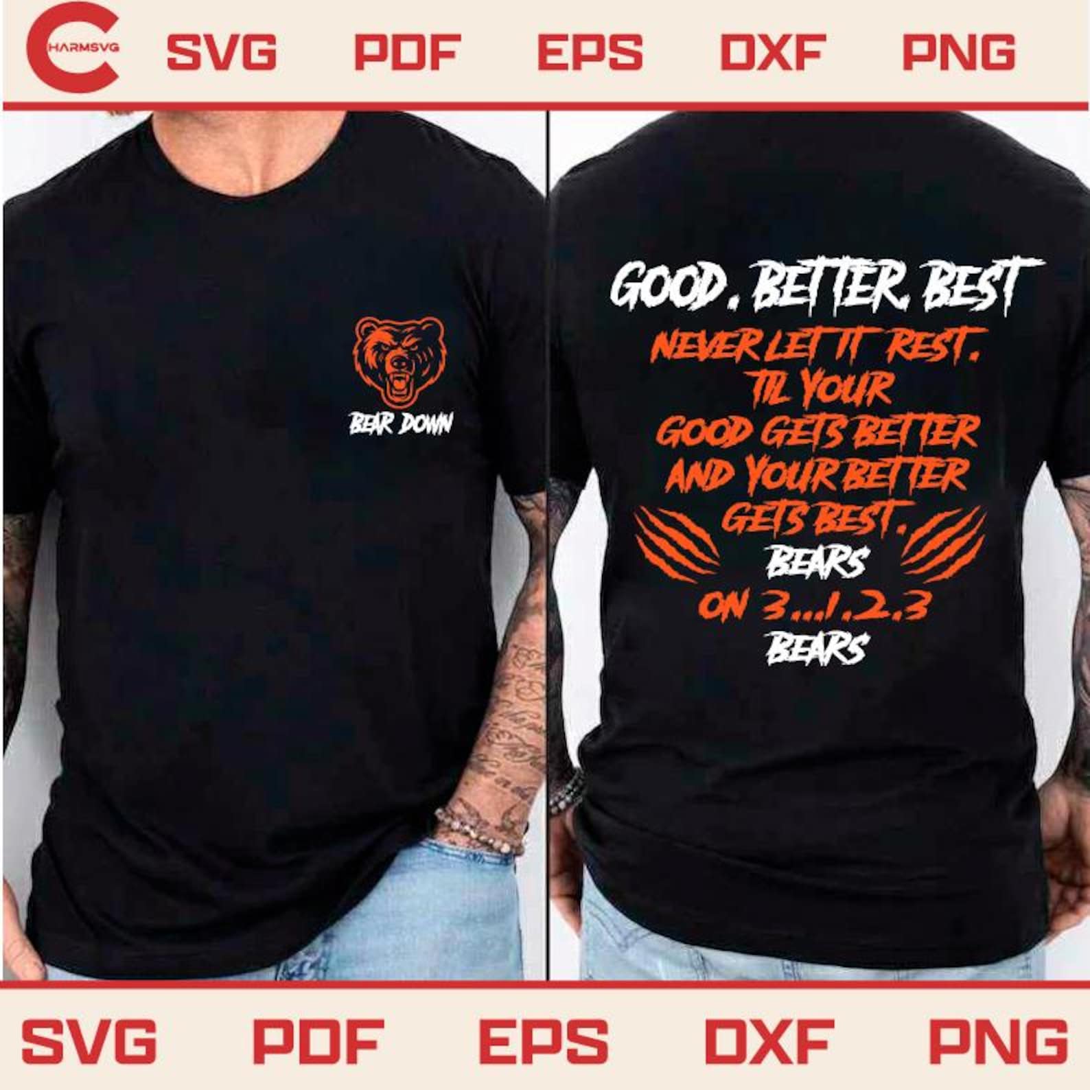 Good Better Best Motivational Svg, Bears Football Lover Svg ...
