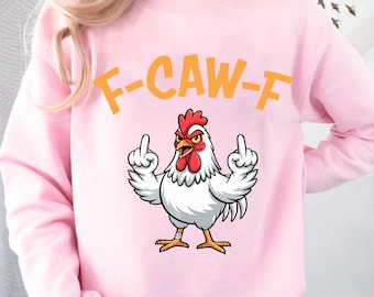 Funny Chicken F-CAW-F Sarcastic Cartoon Clipart (Digital Download)