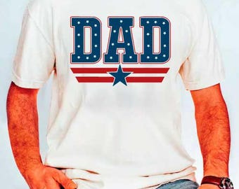 DAD American Flag Svg Png, Vintage Dad 4th of July Svg, Patriotic Father's Day Sublimation, Vintage USA Dad Graphic, 4th of July Svg