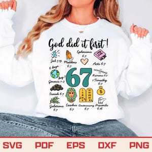 Kristen 6 7 Meme Svg Png, Gud gjorde det först Svg, Sex sju Svg, Rolig 6 7 Meme Svg, Sex sju Png, 6 7 Är vad Gud fullbordar Svg, Jesus Svg