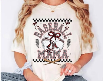 Retro baseball Mama Png Checkered, baseball Mama Png, baseball Coquette Bow Png, baseball Bow Png, Retro baseball Mama Png Sublimation