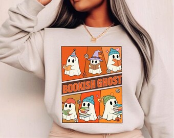 Retro Bookish Ghost SVG, Halloween Fantasy Design (Digital Download)