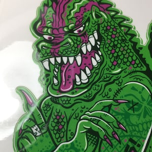 Geisha Godzilla Pin-Up  - Full Color Godzilla Monster Vinyl Sticker Decal