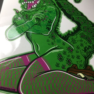 Geisha Godzilla Pin-Up Full Color Godzilla Monster Vinyl Sticker Decal image 3