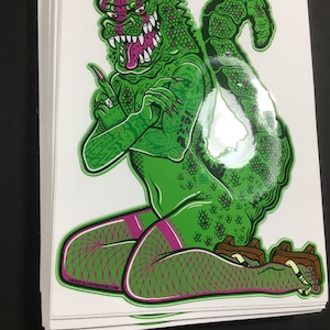 Geisha Godzilla Pin-Up Full Color Godzilla Monster Vinyl Sticker Decal image 2
