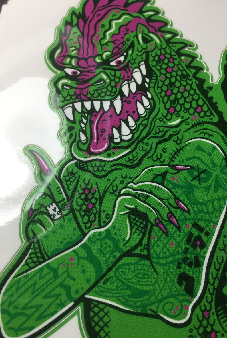 Geisha Godzilla Pin-Up Full Color Godzilla Monster Vinyl Sticker Decal image 1