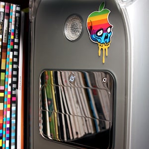 Hackintosh Apple Skull Logo Custom Mash Up MacBook iPhone Laser Printed Stickers Deluxe Full Sheet 4 Decals Per Set image 5