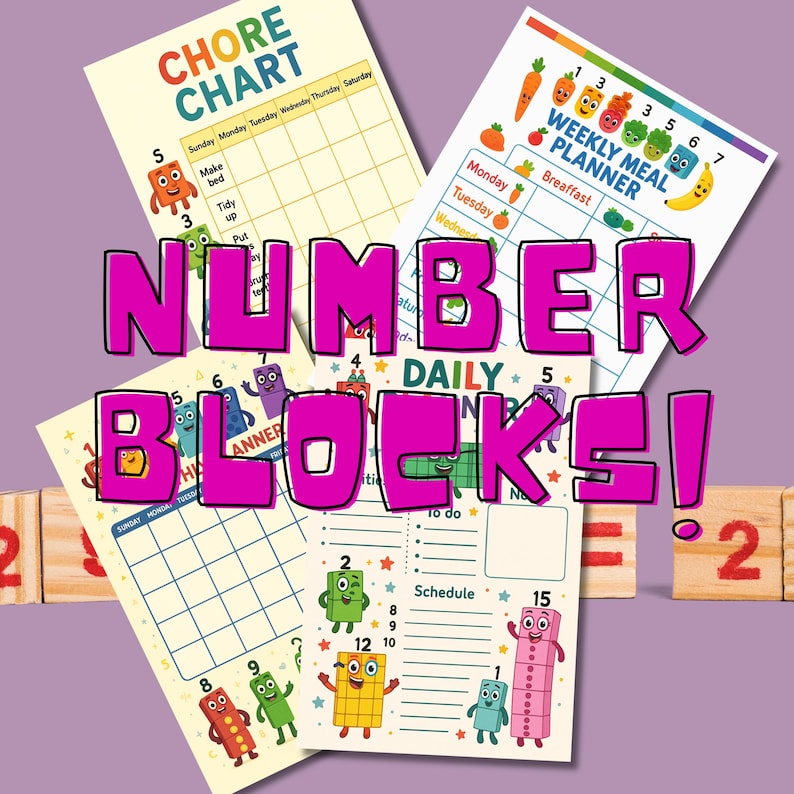 Numberblocks Kids Planner Bundle: Chore Chart, Number Blocks Coloring ...