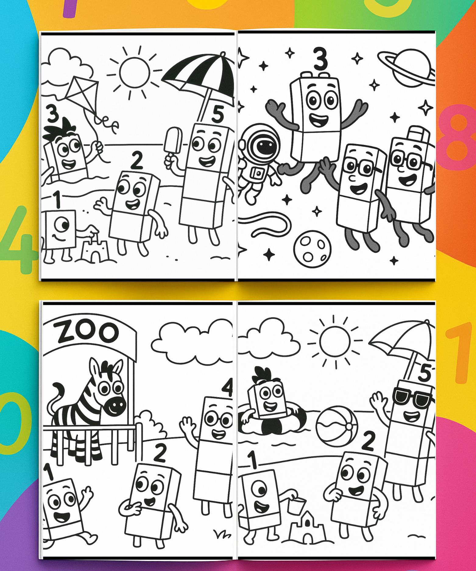 Numberblocks Coloring Book | Educational Printable PDF | Preschool Math ...