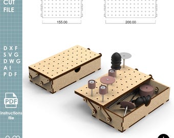 Dremel Bits Organizer, Laser Cut File, Tool Organizer
