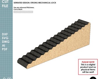 Serrated Door Stopper, Laser Cut File, Home Decoration