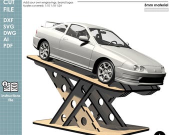 1/10, 1/18, 1/24 Scale RC & Diecast Display, Laser Cut File