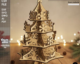 Christmas Tree, Laser Cut File - Digital Download