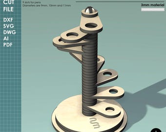Pen Stand, Fountain Pen Display, Laser Cut File