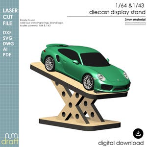 1/64 & 1/43 Scale Diecast Display, Laser Cut File
