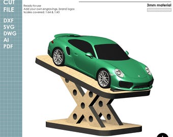 1/64 & 1/43 Scale Diecast Display, Laser Cut File